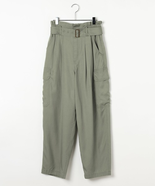 BAYFLOW（ベイフロー）の「[柔らかくさらっとした生地感]テンセルカーゴパンツ（カーゴパンツ・レディース・シルバーグレー/カーキ/ダークブルー・SMALL/MEDIUM）」の2枚目の写真