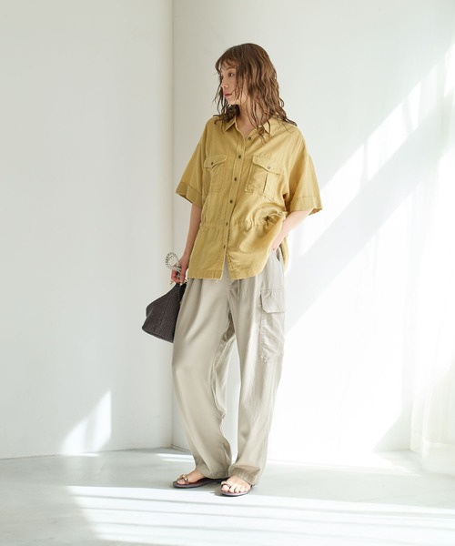 BAYFLOW（ベイフロー）の「[柔らかくさらっとした生地感]テンセルカーゴパンツ（カーゴパンツ・レディース・シルバーグレー/カーキ/ダークブルー・SMALL/MEDIUM）」の5枚目の写真