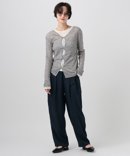 BAYFLOW（ベイフロー）の「[柔らかくさらっとした生地感]テンセルカーゴパンツ（カーゴパンツ・レディース・シルバーグレー/カーキ/ダークブルー・SMALL/MEDIUM）」の12枚目の写真