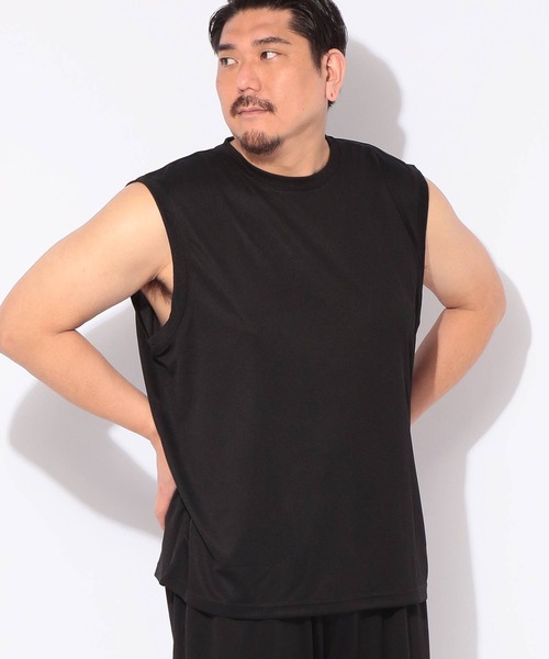 PIMLICO（ピムリコ）の「パックTシャツ ノースリーブ 3枚セット 無地 タンクトップ メンズ 大きいサイズ 3Pセット パック入り DRY メッシュ クルーネック カットソー インナー 一枚で着れる ピムリコ（Tシャツ/カットソー・メンズ・ホワイト/ブラック・X3(6L～7L)/X2(4L～5L)/X5(9L～10L)/X4(8L～9L)/X1(3L～4L)）」の9枚目の写真