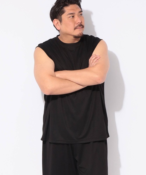 PIMLICO（ピムリコ）の「パックTシャツ ノースリーブ 3枚セット 無地 タンクトップ メンズ 大きいサイズ 3Pセット パック入り DRY メッシュ クルーネック カットソー インナー 一枚で着れる ピムリコ（Tシャツ/カットソー・メンズ・ホワイト/ブラック・X3(6L～7L)/X2(4L～5L)/X5(9L～10L)/X4(8L～9L)/X1(3L～4L)）」の11枚目の写真