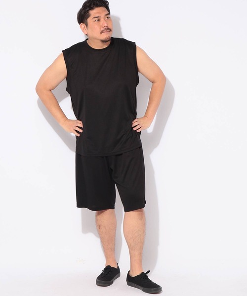 PIMLICO（ピムリコ）の「パックTシャツ ノースリーブ 3枚セット 無地 タンクトップ メンズ 大きいサイズ 3Pセット パック入り DRY メッシュ クルーネック カットソー インナー 一枚で着れる ピムリコ（Tシャツ/カットソー・メンズ・ホワイト/ブラック・X3(6L～7L)/X2(4L～5L)/X5(9L～10L)/X4(8L～9L)/X1(3L～4L)）」の12枚目の写真