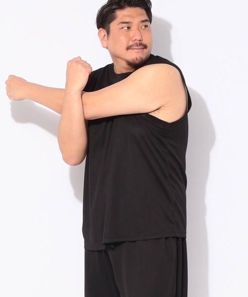 PIMLICO（ピムリコ）の「パックTシャツ ノースリーブ 3枚セット 無地 タンクトップ メンズ 大きいサイズ 3Pセット パック入り DRY メッシュ クルーネック カットソー インナー 一枚で着れる ピムリコ（Tシャツ/カットソー・メンズ・ホワイト/ブラック・X3(6L～7L)/X2(4L～5L)/X5(9L～10L)/X4(8L～9L)/X1(3L～4L)）」の13枚目の写真