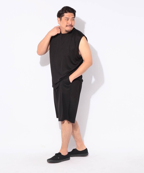 PIMLICO（ピムリコ）の「パックTシャツ ノースリーブ 3枚セット 無地 タンクトップ メンズ 大きいサイズ 3Pセット パック入り DRY メッシュ クルーネック カットソー インナー 一枚で着れる ピムリコ（Tシャツ/カットソー・メンズ・ホワイト/ブラック・X3(6L～7L)/X2(4L～5L)/X5(9L～10L)/X4(8L～9L)/X1(3L～4L)）」の14枚目の写真