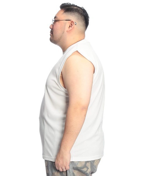 PIMLICO（ピムリコ）の「パックTシャツ ノースリーブ 3枚セット 無地 タンクトップ メンズ 大きいサイズ 3Pセット パック入り DRY メッシュ クルーネック カットソー インナー 一枚で着れる ピムリコ（Tシャツ/カットソー・メンズ・ホワイト/ブラック・X3(6L～7L)/X2(4L～5L)/X5(9L～10L)/X4(8L～9L)/X1(3L～4L)）」の16枚目の写真