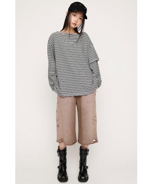 ASYMMETRY BORDER L/S TOPS アシンメトリーボーダーロングスリーブ