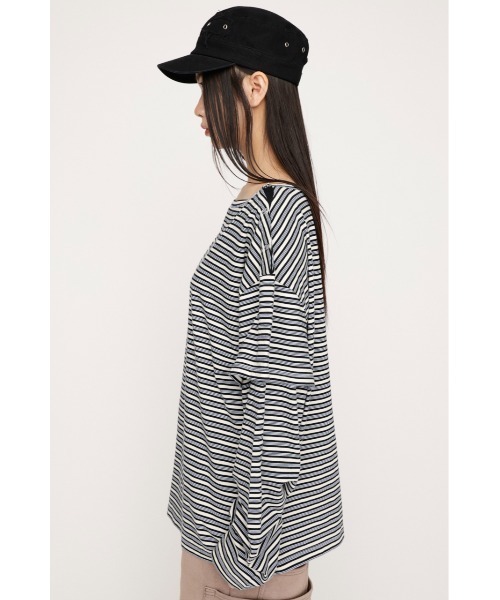 ASYMMETRY BORDER L/S TOPS アシンメトリーボーダーロングスリーブ