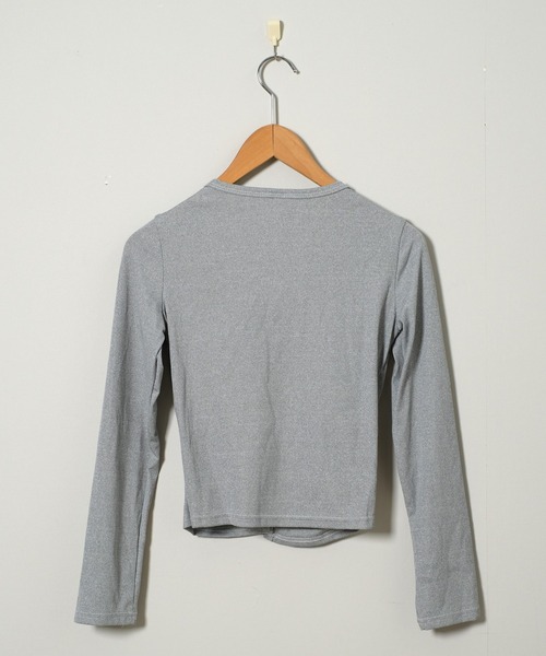 shopnikoniko（ショップニコニコ）の「ニット カーディガン レース リボン レースレイヤード風 ニットカーディガン（カーディガン/ボレロ・レディース・グレー・フリー）」の6枚目の写真