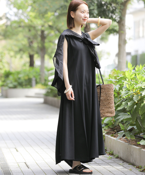 JOURNAL STANDARD relume(ジャーナルスタンダード レリューム)の「《WEB限定追加》コットンマーメイドラインワンピース(ワンピース・レディース・ブラック・FREE)」の19枚目の写真