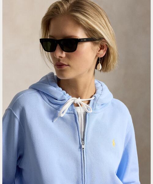 POLO RALPH LAUREN（ポロ ラルフ ローレン）の「ライトウェイト フリース フルジップ フーディ（パーカー・レディース・ブルー・S/M/L）」の2枚目の写真