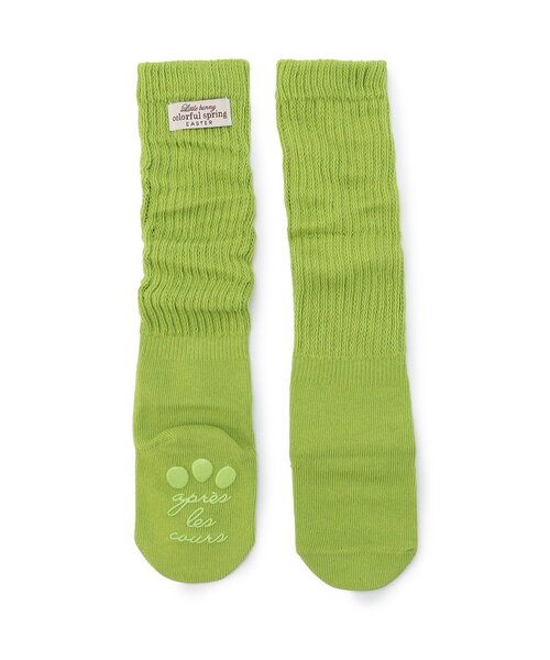 apres les cours(アプレレクール)の「little bunny ベビールーズソックス(ベビーシューズ/ベビーソックス・キッズ・グリーン/オレンジ・9/12)」の2枚目の写真