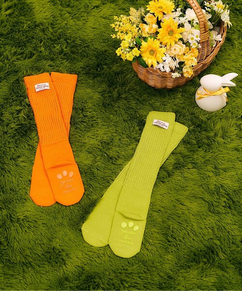 apres les cours(アプレレクール)の「little bunny ベビールーズソックス(ベビーシューズ/ベビーソックス・キッズ・グリーン/オレンジ・9/12)」の7枚目の写真