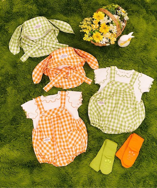 apres les cours(アプレレクール)の「little bunny ベビールーズソックス(ベビーシューズ/ベビーソックス・キッズ・グリーン/オレンジ・9/12)」の6枚目の写真