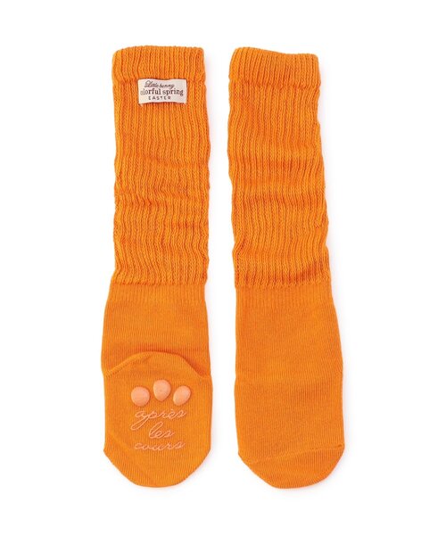 apres les cours(アプレレクール)の「little bunny ベビールーズソックス(ベビーシューズ/ベビーソックス・キッズ・グリーン/オレンジ・9/12)」の5枚目の写真