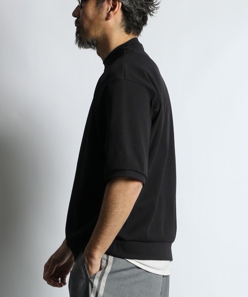 The DUFFER of ST.GEORGE(ザダファーオブセントジョージ)の「【WEB限定アイテム】「AIR FLEX」HONEYCOMB 3/4 SLEEVE RELAX TEE :高収縮機能素材「エアフレックス」5分袖 ハニカム リラックスTEE(Tシャツ/カットソー・メンズ・ブラック/ホワイト・SMALL/MEDIUM/LARGE/X-LARGE)」の7枚目の写真