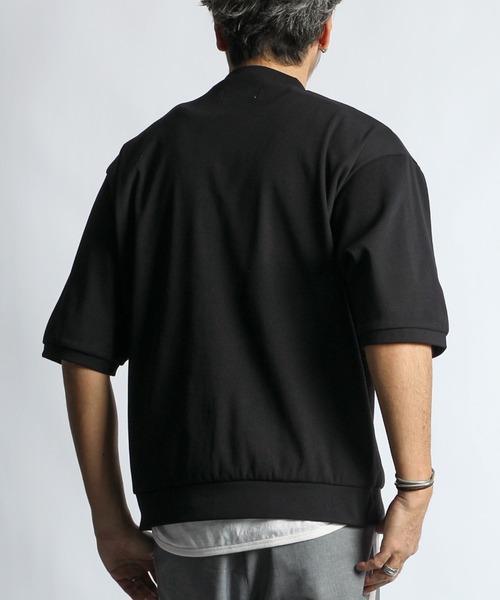 The DUFFER of ST.GEORGE(ザダファーオブセントジョージ)の「【WEB限定アイテム】「AIR FLEX」HONEYCOMB 3/4 SLEEVE RELAX TEE :高収縮機能素材「エアフレックス」5分袖 ハニカム リラックスTEE(Tシャツ/カットソー・メンズ・ブラック/ホワイト・SMALL/MEDIUM/LARGE/X-LARGE)」の8枚目の写真