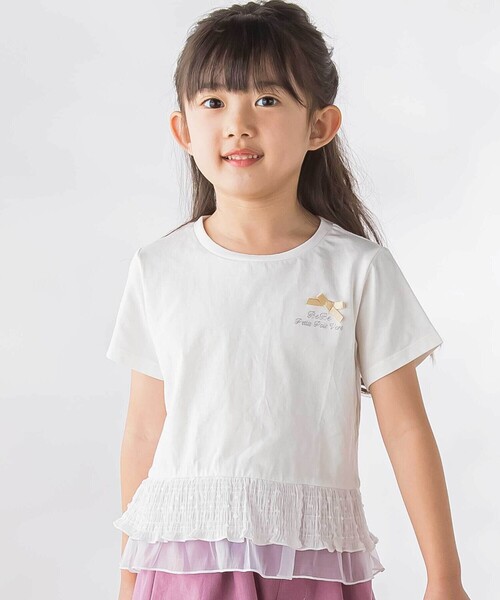 セール】【店舗限定】切り替え天竺フリル半袖Tシャツ（Tシャツ