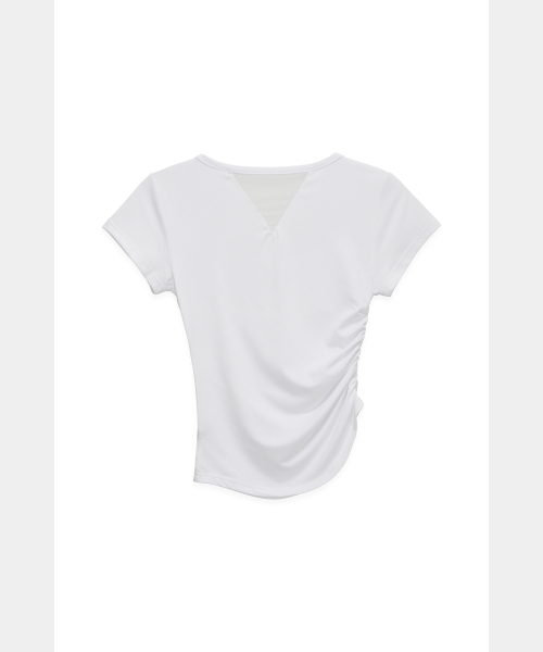 ETRE AU SOMMET(エトレオソメ)の「Modern Square Shirring Tee (White)(Tシャツ/カットソー・レディース・ホワイト・FREE)」の2枚目の写真