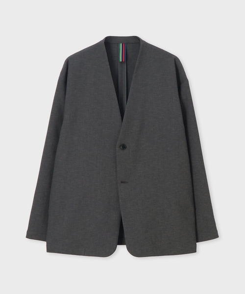 PS Paul Smith(ピーエスポールスミス)の「RIRANCHA(R) ノーカラージャケット / 162754 EXJ02(ノーカラージャケット・メンズ・カーキブラウン/ダークグレー・LARGE/MEDIUM/SMALL)」の14枚目の写真