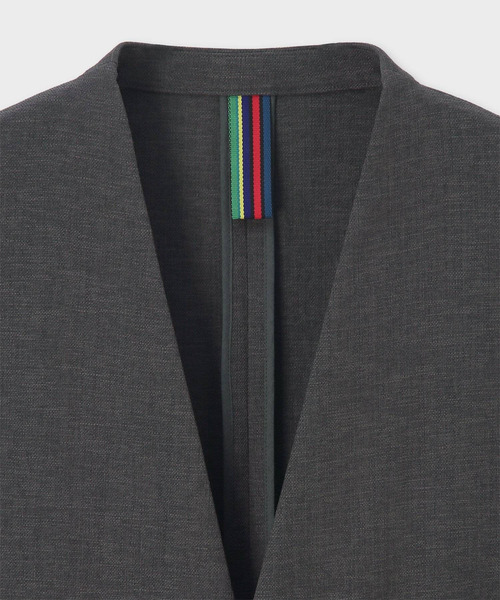 PS Paul Smith(ピーエスポールスミス)の「RIRANCHA(R) ノーカラージャケット / 162754 EXJ02(ノーカラージャケット・メンズ・カーキブラウン/ダークグレー・LARGE/MEDIUM/SMALL)」の15枚目の写真