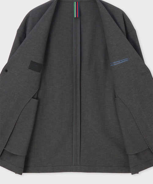 PS Paul Smith(ピーエスポールスミス)の「RIRANCHA(R) ノーカラージャケット / 162754 EXJ02(ノーカラージャケット・メンズ・カーキブラウン/ダークグレー・LARGE/MEDIUM/SMALL)」の16枚目の写真