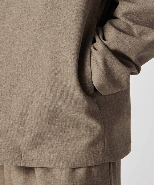 PS Paul Smith(ピーエスポールスミス)の「RIRANCHA(R) ノーカラージャケット / 162754 EXJ02(ノーカラージャケット・メンズ・カーキブラウン/ダークグレー・LARGE/MEDIUM/SMALL)」の8枚目の写真