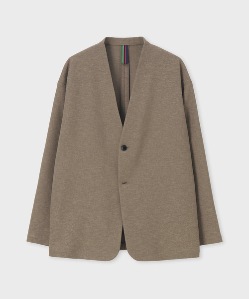 PS Paul Smith(ピーエスポールスミス)の「RIRANCHA(R) ノーカラージャケット / 162754 EXJ02(ノーカラージャケット・メンズ・カーキブラウン/ダークグレー・LARGE/MEDIUM/SMALL)」の21枚目の写真