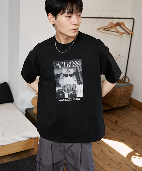 PUBLUX(パブリュクス)の「PUBLUX/パブリュクス <機能性素材>MAGAZINE キャット フォト Tシャツ 限定展開(Tシャツ/カットソー・レディース・ピンク/ブラウン/ホワイト/ブラック・MEDIUM/LARGE/SMALL)」の22枚目の写真