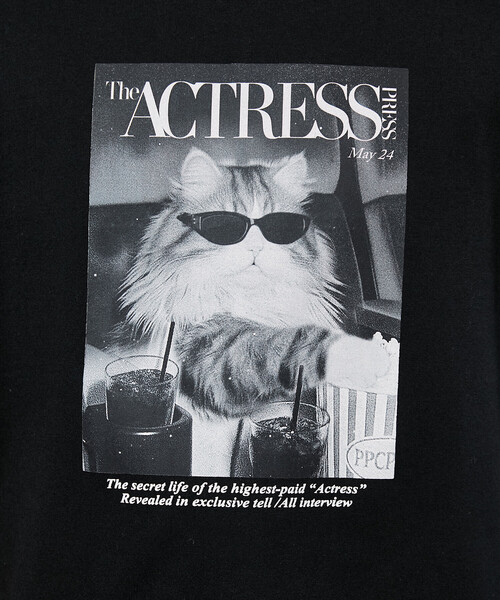 PUBLUX(パブリュクス)の「PUBLUX/パブリュクス <機能性素材>MAGAZINE キャット フォト Tシャツ 限定展開(Tシャツ/カットソー・レディース・ピンク/ブラウン/ホワイト/ブラック・MEDIUM/LARGE/SMALL)」の21枚目の写真