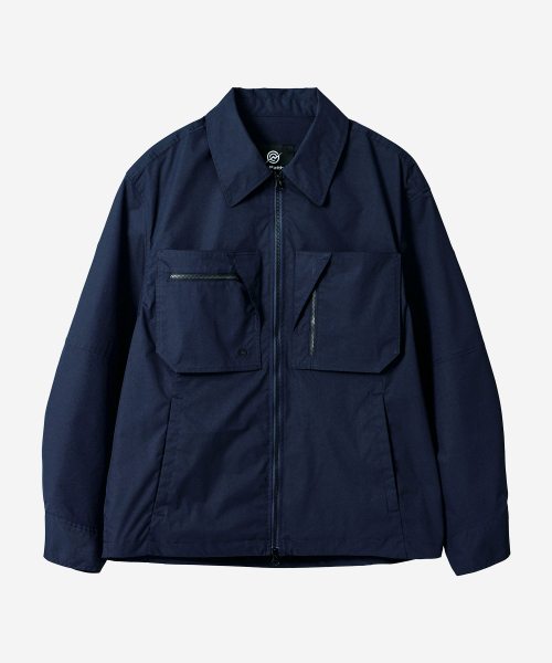 Poly Cotton Zip Shirts Jacket - NAVY【公式通販】