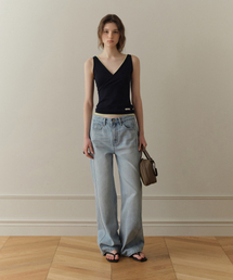 FOR YOUR EYES ONLY（フォー ユア アイズ オンリー）の「Rion Side Panel Loose Denim (Light Blue)（デニムパンツ）」