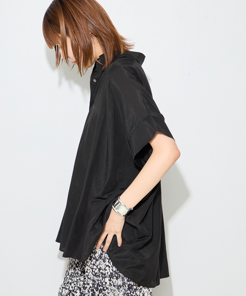 journal standard L'essage(ジャーナルスタンダードレサージュ)の「ライトローンドルマンシャツ(シャツ/ブラウス・レディース・ブラウン/アイボリー/ブルー系その他/ブラック・FREE)」の7枚目の写真
