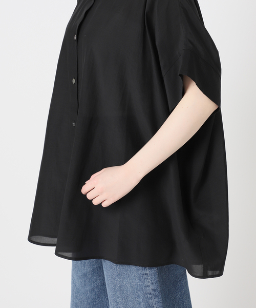 journal standard L'essage（ジャーナルスタンダードレサージュ）の「ライトローンドルマンシャツ（シャツ/ブラウス・レディース・ブラウン/アイボリー/ブルー系その他/ブラック・FREE）」の18枚目の写真