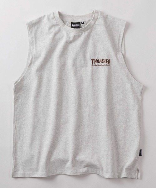 THRASHER(スラッシャー)の「【70】【THRASHER/スラッシャー】ワンポイント刺繍 オーバルロゴ バックプリント ノースリーブ Tシャツ(Tシャツ/カットソー・メンズ・ホワイト/ブラック/アッシュグレー・L/M/XL)」の4枚目の写真