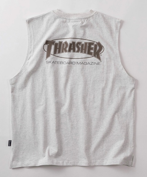 THRASHER(スラッシャー)の「【70】【THRASHER/スラッシャー】ワンポイント刺繍 オーバルロゴ バックプリント ノースリーブ Tシャツ(Tシャツ/カットソー・メンズ・ホワイト/ブラック/アッシュグレー・L/M/XL)」の5枚目の写真