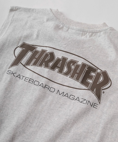 THRASHER(スラッシャー)の「【70】【THRASHER/スラッシャー】ワンポイント刺繍 オーバルロゴ バックプリント ノースリーブ Tシャツ(Tシャツ/カットソー・メンズ・ホワイト/ブラック/アッシュグレー・L/M/XL)」の6枚目の写真
