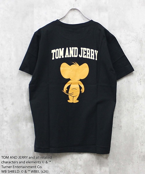 Tom&Jerry(トムアンドジェリー)の「【TOM&JERRY/トム&ジェリー】トムジェリ プリント Tシャツ(Tシャツ/カットソー・メンズ・ネイビー/チャコール/ホワイト系その他/グレー系その他/ブラック/オフホワイト/杢グレー/ダークグリーン・L/XL/M)」の4枚目の写真