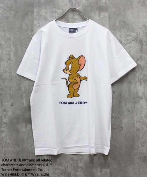 Tom&Jerry(トムアンドジェリー)の「【TOM&JERRY/トム&ジェリー】トムジェリ プリント Tシャツ(Tシャツ/カットソー・メンズ・ネイビー/チャコール/ホワイト系その他/グレー系その他/ブラック/オフホワイト/杢グレー/ダークグリーン・L/XL/M)」の9枚目の写真