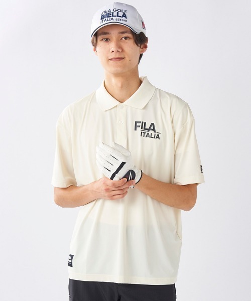 FILA GOLF（フィラゴルフ ）の「【FILA GOLF:フィラゴルフ】冷感素材半袖シャツ　ゴルフ　新素材『SUPER NYLON COOL /スーパーナイロンクール』（シャツ/ブラウス・メンズ・ホワイト/グリーン/ブラック・X-LARGE/LARGE/XX-LARGE/MEDIUM）」の21枚目の写真