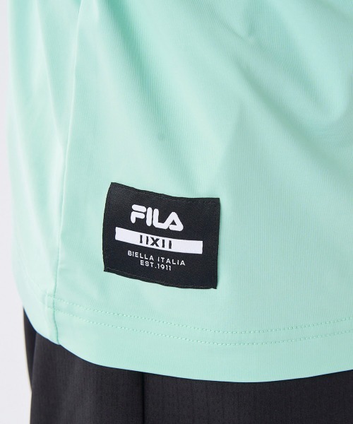 FILA GOLF（フィラゴルフ ）の「【FILA GOLF:フィラゴルフ】冷感素材半袖シャツ　ゴルフ　新素材『SUPER NYLON COOL /スーパーナイロンクール』（シャツ/ブラウス・メンズ・ホワイト/グリーン/ブラック・X-LARGE/LARGE/XX-LARGE/MEDIUM）」の4枚目の写真