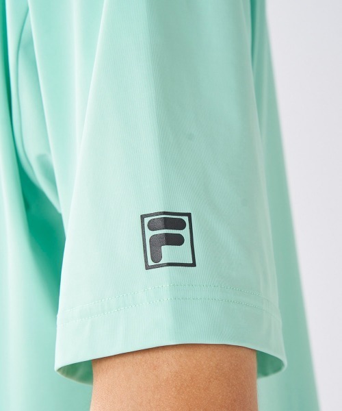 FILA GOLF（フィラゴルフ ）の「【FILA GOLF:フィラゴルフ】冷感素材半袖シャツ　ゴルフ　新素材『SUPER NYLON COOL /スーパーナイロンクール』（シャツ/ブラウス・メンズ・ホワイト/グリーン/ブラック・X-LARGE/LARGE/XX-LARGE/MEDIUM）」の5枚目の写真