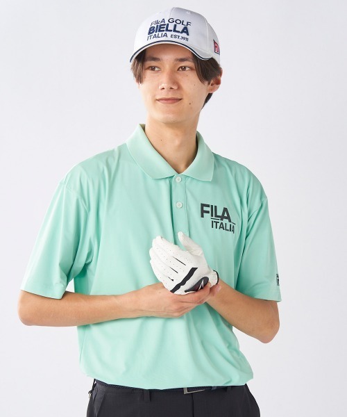 FILA GOLF（フィラゴルフ ）の「【FILA GOLF:フィラゴルフ】冷感素材半袖シャツ　ゴルフ　新素材『SUPER NYLON COOL /スーパーナイロンクール』（シャツ/ブラウス・メンズ・ホワイト/グリーン/ブラック・X-LARGE/LARGE/XX-LARGE/MEDIUM）」の6枚目の写真