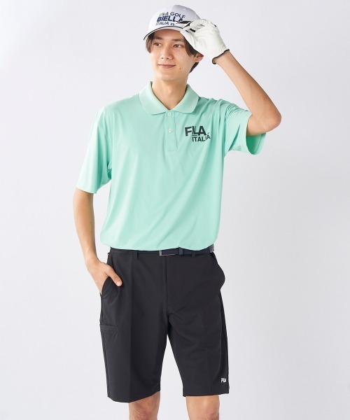 FILA GOLF（フィラゴルフ ）の「【FILA GOLF:フィラゴルフ】冷感素材半袖シャツ　ゴルフ　新素材『SUPER NYLON COOL /スーパーナイロンクール』（シャツ/ブラウス・メンズ・ホワイト/グリーン/ブラック・X-LARGE/LARGE/XX-LARGE/MEDIUM）」の7枚目の写真