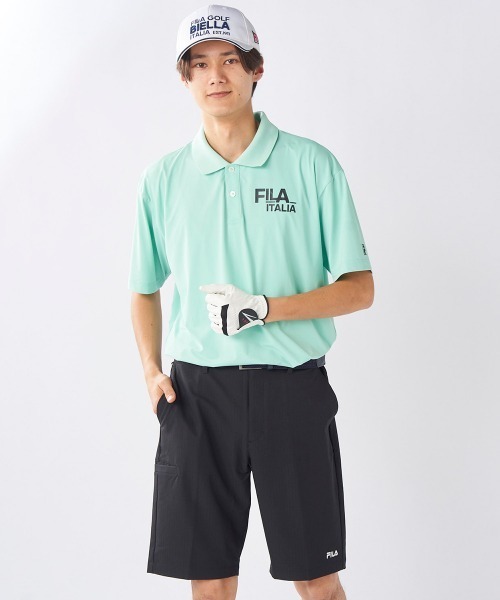 FILA GOLF（フィラゴルフ ）の「【FILA GOLF:フィラゴルフ】冷感素材半袖シャツ　ゴルフ　新素材『SUPER NYLON COOL /スーパーナイロンクール』（シャツ/ブラウス・メンズ・ホワイト/グリーン/ブラック・X-LARGE/LARGE/XX-LARGE/MEDIUM）」の8枚目の写真