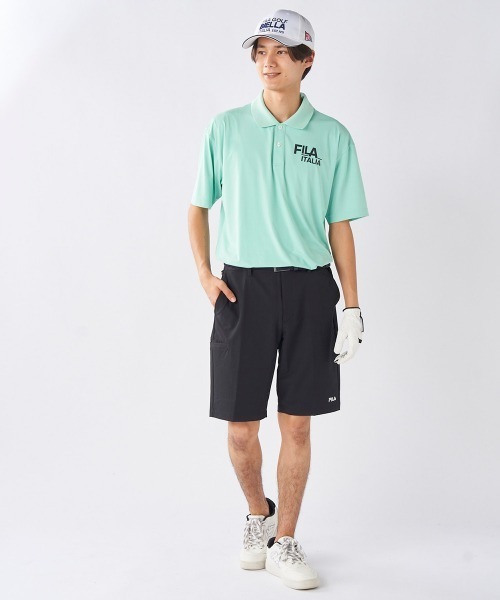 FILA GOLF（フィラゴルフ ）の「【FILA GOLF:フィラゴルフ】冷感素材半袖シャツ　ゴルフ　新素材『SUPER NYLON COOL /スーパーナイロンクール』（シャツ/ブラウス・メンズ・ホワイト/グリーン/ブラック・X-LARGE/LARGE/XX-LARGE/MEDIUM）」の9枚目の写真