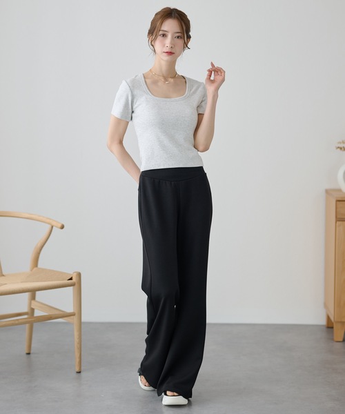 DAYRA(デイラ)の「ソリッドカラー ハイウエスト イージー ワイド パンツ(その他パンツ・レディース・ダークグレー/ブラック/グレー・L/M)」の4枚目の写真