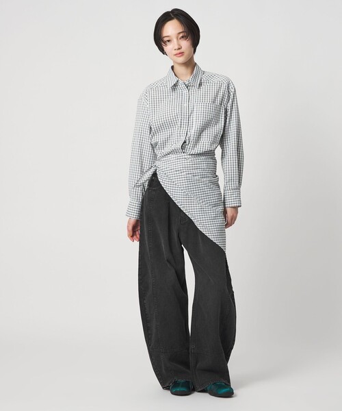 CITEN（シテン）の「＜CITEN＞デニムイージーカーブパンツ（デニムパンツ・レディース・コバルトブルー/ブラック/ライトブルー・S/M）」の2枚目の写真