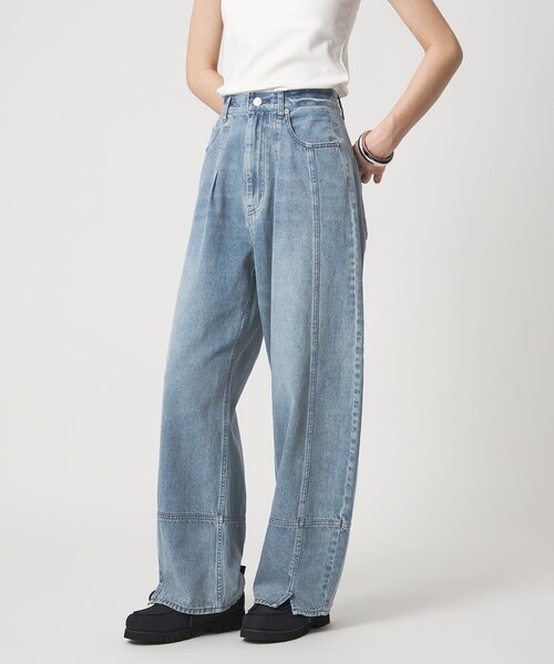 CITEN（シテン）の「＜CITEN＞デニムイージーカーブパンツ（デニムパンツ・レディース・コバルトブルー/ブラック/ライトブルー・S/M）」の4枚目の写真