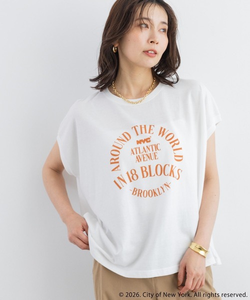 GOOD ROCK SPEED（グッドロックスピード）の「BARNYARDSTORM / GOOD ROCK SPEED別注 / NYC サークルロゴT（Tシャツ/カットソー・レディース・ホワイト/ベージュ/ブラック・FREE）」の11枚目の写真