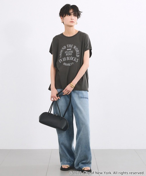 GOOD ROCK SPEED（グッドロックスピード）の「BARNYARDSTORM / GOOD ROCK SPEED別注 / NYC サークルロゴT（Tシャツ/カットソー・レディース・ホワイト/ベージュ/ブラック・FREE）」の10枚目の写真